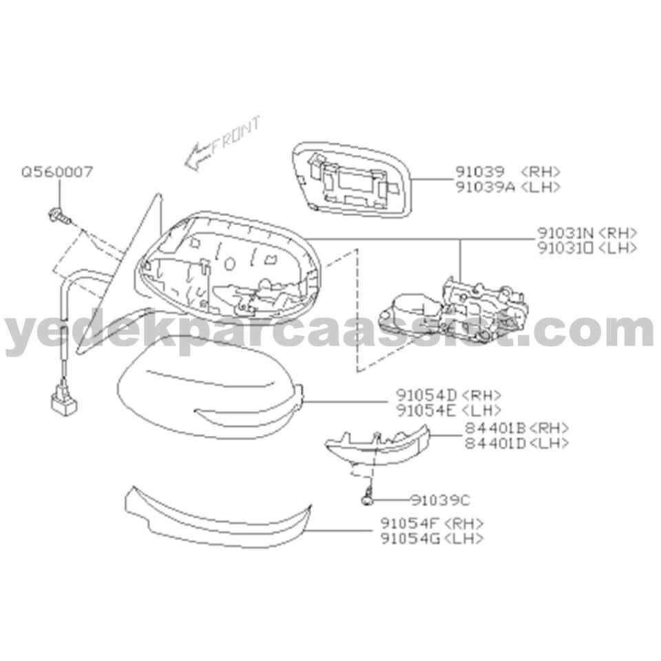 SUBARU IMPREZA ORİJİNAL AYNA ALT KAPAĞI SAĞ - 91054AG061