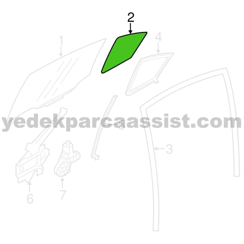 SUBARU CROSSTREK ARKA SAĞ KELEBEK CAMI - 62012FJ220