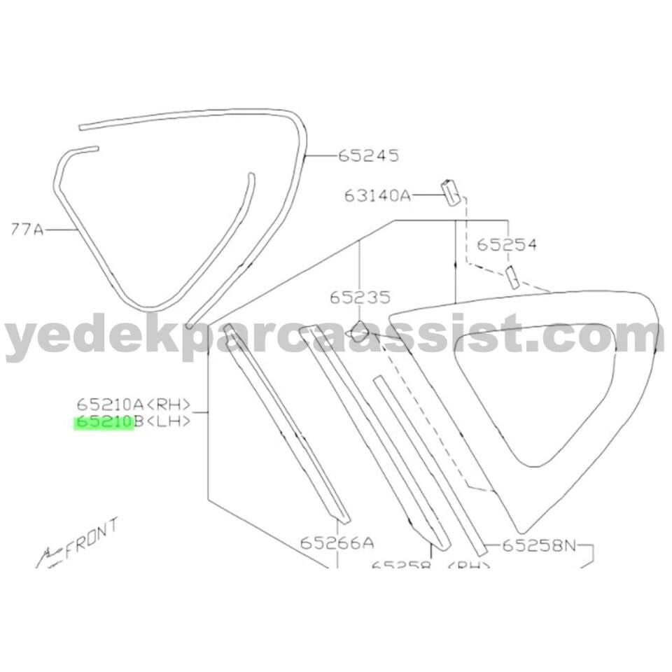 SUBARU XV YAN CAM ARKA SOL - 65209FJ030