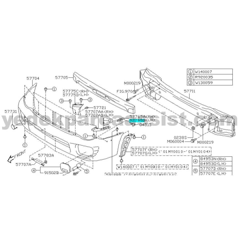 SUBARU IMPREZA TAMPON BRAKETİ AYAĞI SOL - 57765FE080