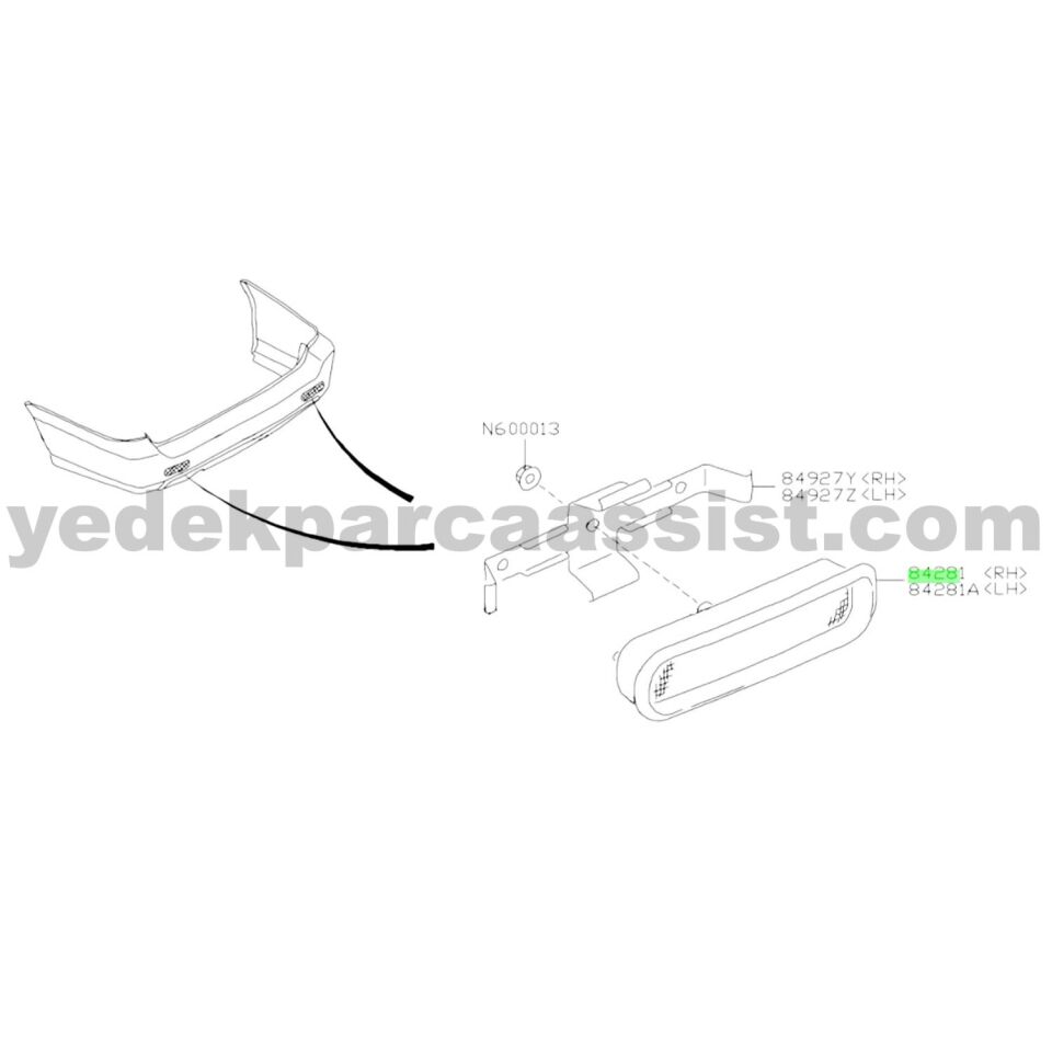 SUBARU LEGACY SAĞ ARKA REFLEKTÖR - 84281AE020MU