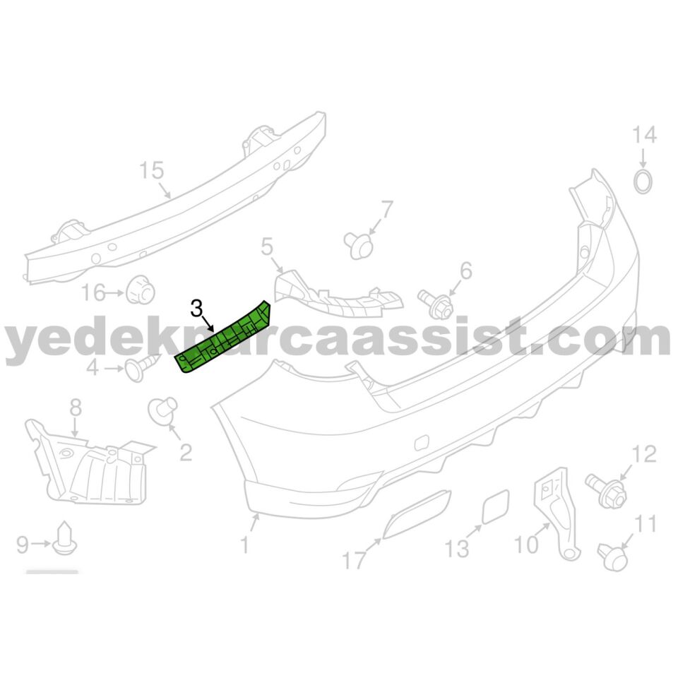 SUBARU IMPREZA TAMPON BRAKETİ SAĞ ARKA - 57717FG110
